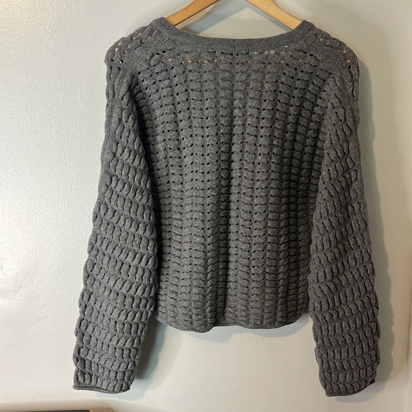 Theory Women's Textured Hanelee Sweater Button Up Cardigan Felted Wool Cashmere - Picture 12 of 13